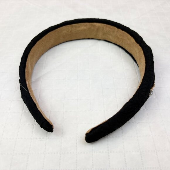 Stylish rhinestones and pearls Black Headband. New without tags - Picture 11 of 14